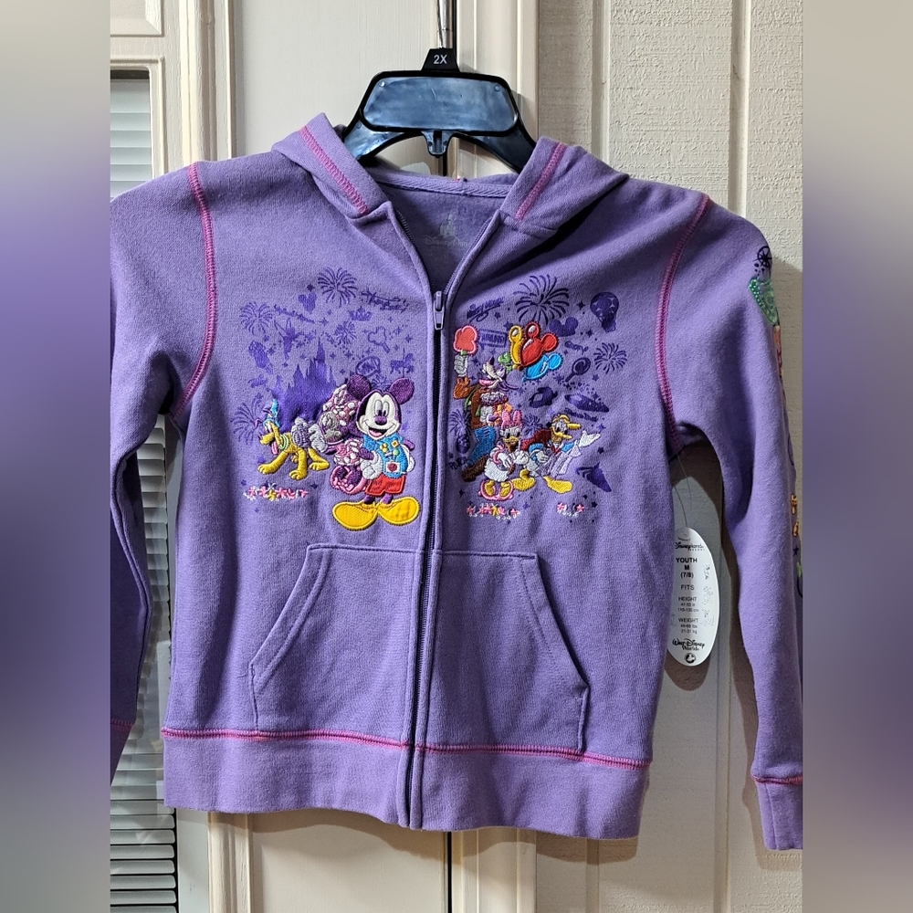 Disneyland Resort Disney Parks Girls Size M Purple Hooded Jacket Sweatshirt